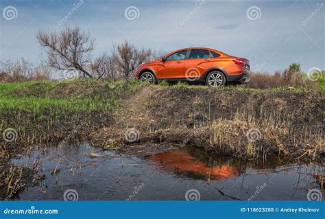 Presentation Of The New Lada Vesta Cross Sedan Editorial Stock Photo