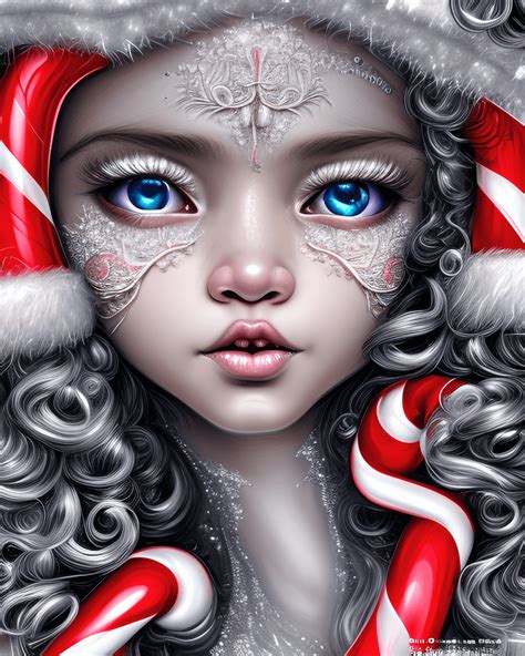 Artgerms Amazing Hyper Detailed Cute Christmas Girl · Creative Fabrica