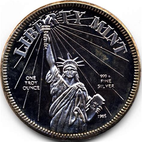 1985 Liberty Mint 1 Oz Silver Round 999 Silver