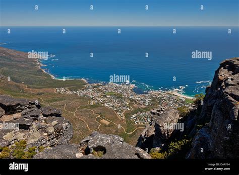 View From Table Mountain Onto Camps Bay Cape Town Western Cape South