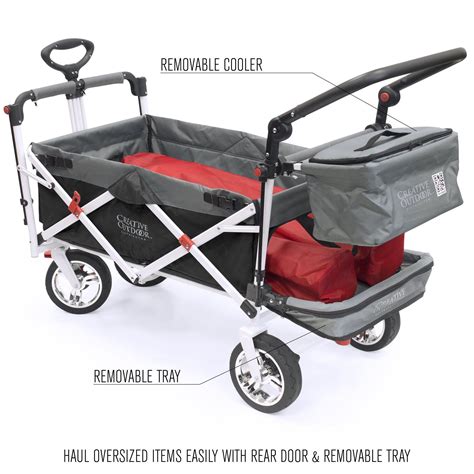 The Silver Series Push Pull Folding Wagon Comes Standard With The