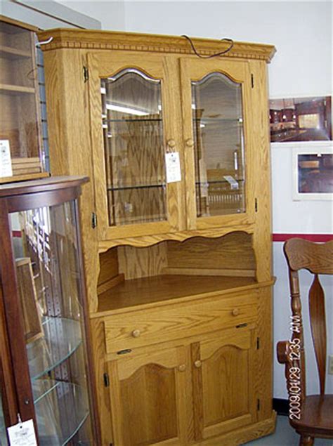 We're here to help outfit any space. Amish Corner cabinet 02 - Amish Custom Furniture