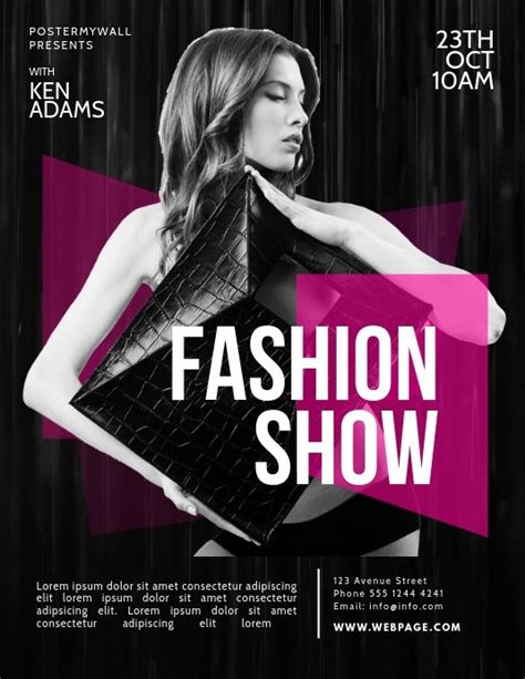 Fashion Show Flyer Template Fashion Poster Fashion Show Fashion Event