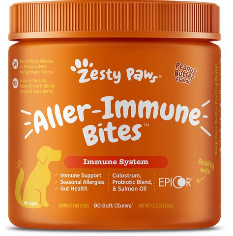 Zesty Paws Allergy Immune Supplement For Dogs With Omega 3 Wild