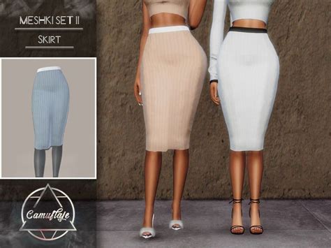 Camuflaje Meshki Ii Set Skirt Sims 4 Mods Clothes Sims 4