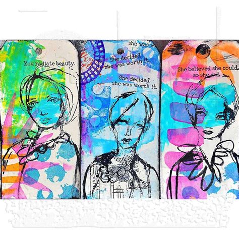 Dina Wakley Media Cling Mount Stamps Face In The Crowd Mdr41313