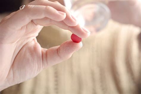 Female Hand Holding A Pill Stock Photo Image Of Capsule Finger