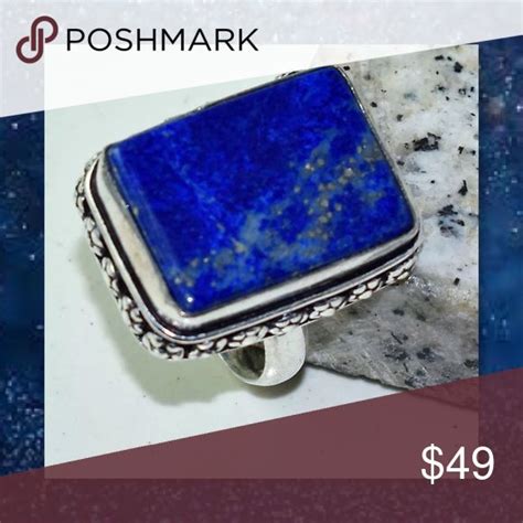 Just In🆕 Lapis Lazuli 925 Silver Gemstone Ring Frozen Jewelry
