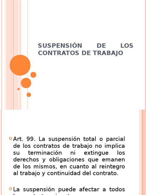 Suspensión De Los Contratos De Trabajo Derecho Laboral Justicia