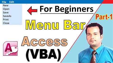Menu Bar In Access Vba Part 1 Youtube