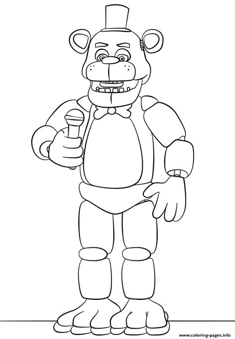 Freddy Fnaf Try To Sing Coloring Page Printable