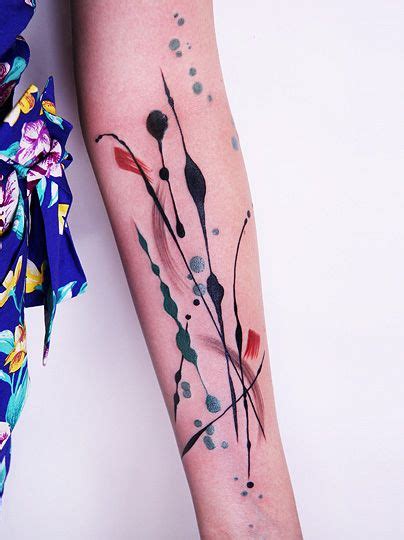 Watercolor Tattoo Splatter Paint Abstract Watercolor Tattoo