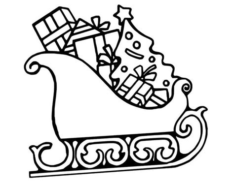 Santa On Sleigh Coloring Pages Coloring Pages
