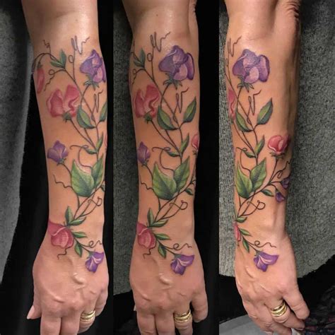 Purple Sweet Pea Flower Tattoo Home Alqu