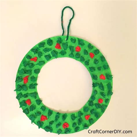 Easy Crepe Paper Christmas Wreath Kids Craft