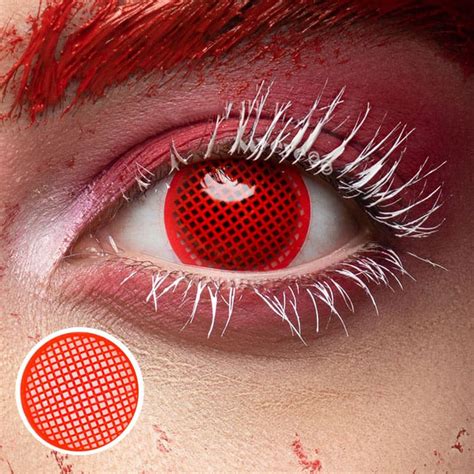 Us Warehouse Myeyebb Blind Red Mesh Colored Contact Lenses Contacts