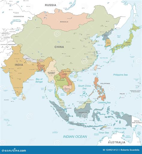 East Asia Map Royalty Free Stock Photo 58525041