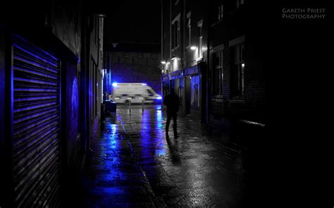 Wallpaper Blue Reflection Night Darkness Infrastructure Alley