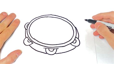 How To Draw A Tambourine Easy Drawing Of Tambourine