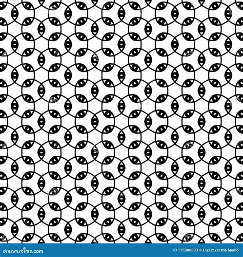 Seamless Geometric Black Circle Pattern In Classic Style Repeating