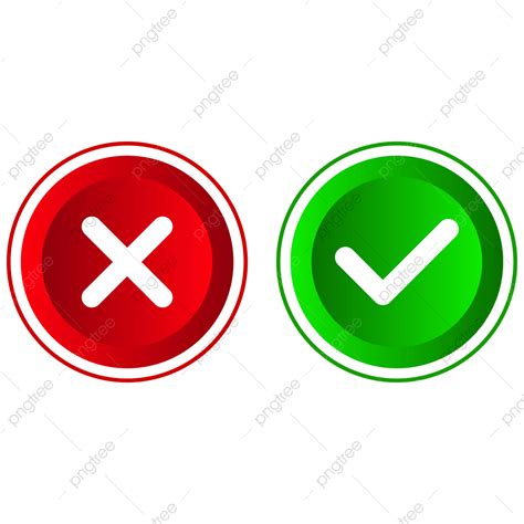 Right Wrong Vector Hd Png Images Green Red Right Wrong Button Design