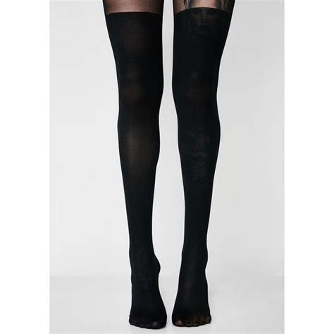 Cross Knee High Sheer Tights 15 Liked On Polyvore Featuring Intimates Hosiery Tights Knee
