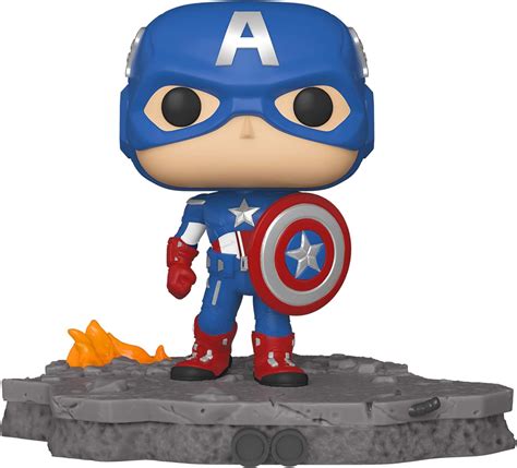 Funko Pop Deluxe Marvel Avengers Assemble Series Capitán América Amazon Exclusive Figura