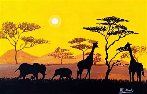 African Safari Painting By Ernest Larbi Budu Saatchi Art