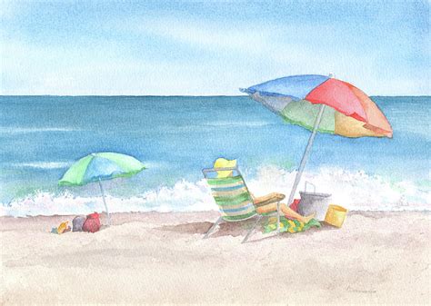 Beach Umbrellas Painting By Alice Domineske Fine Art America