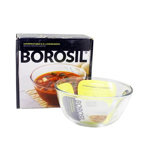 Buy Borosil Borosilicate Glass 2 5l Mixing Bowl Set Of 2 Online Serving Bowls Serving