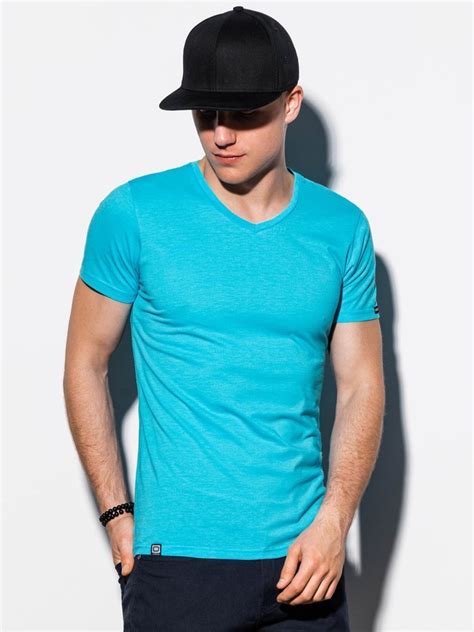 Mens Plain T Shirt S1041 Turquoise Modone Wholesale Clothing For Men