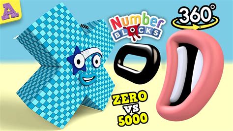 Omg Huge Numberblocks Cross 5000 Vs Zero In 360vr Youtube