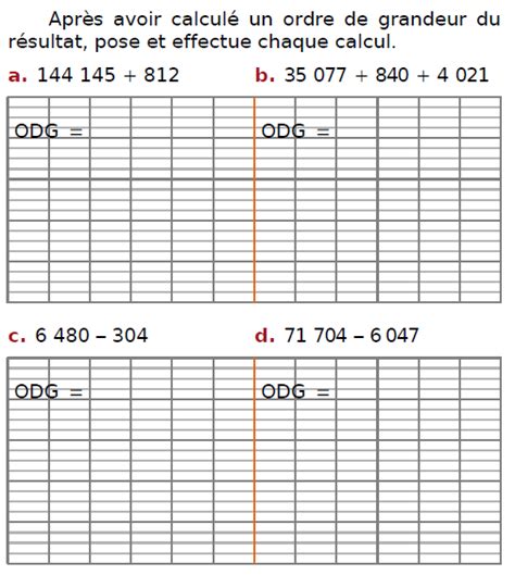 Opérations Et Calculs Exercices De Maths En Cm2 à Imprimer