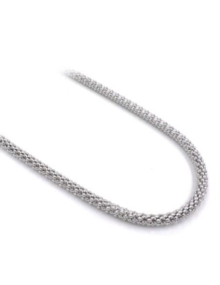 925 Sterling Silver Popcorn Chain Necklace