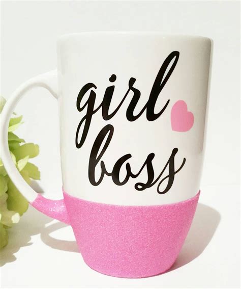 Girl Boss X Tall Coffee Mug Glitter Mug By Glitterlovedesigns