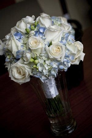 Navy blue & ivory garden rose wedding bouquet | silk wedding flowers (medium). Light Blue arrangement | white rose, light blue hydrangea ...