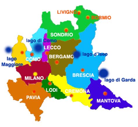 Cartina muta fisica e politica della lombardia da stampare. Alberghi per bambini/LOMBARDIA