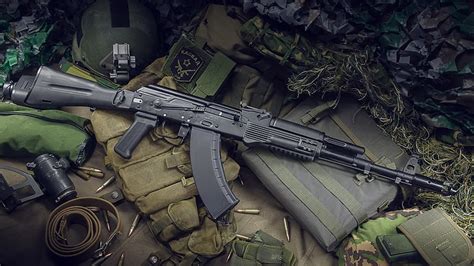 Hd Wallpaper Black Rifle Weapons Machine Kalashnikov Assault Rifle
