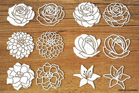 Flowers Set SVG Files For Silhouette And Cricut Cut Files