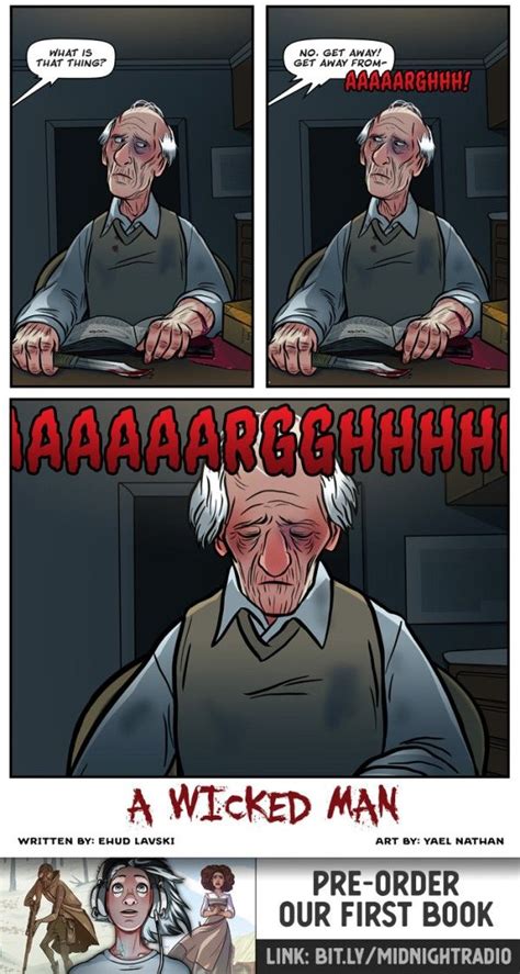 The Comic Strip Shows An Older Man Sitting At A Table