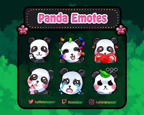 Twitch Emote Panda Pack X Discord Sticker Emote Cute Etsy