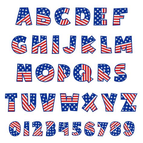 Printable Patriotic Alphabet Letters Free