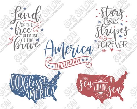 Download Patriotic Fourth of July Bundle SVG Cut File Set for ...
