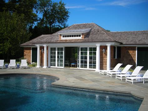 Pool Cabana With Folding Glass Walls Pool Houses Pool House Design Pool House Designs