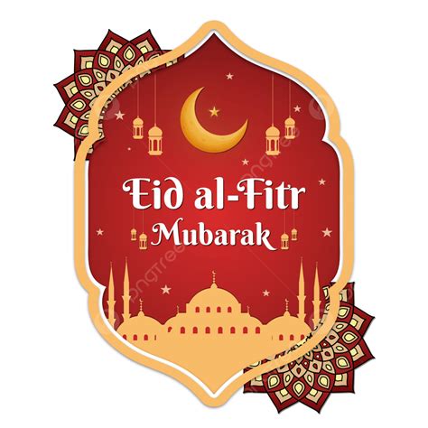 Eid Al Fitr 2023 Png Image Luxury Eid Al Fitr Greeting With Red And