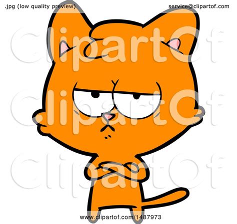 Bored Cartoon Cat By Lineartestpilot 1487973