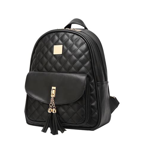 Small Fashionable Backpack For Women Mini Black Quilted Fashion