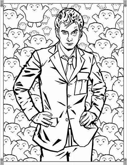 Doctor Coloring Pages Tv Tenth Adult Adults