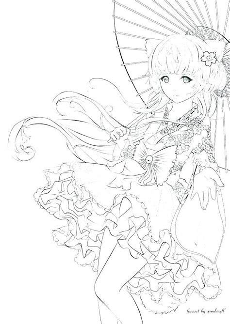 Anime Girl Neko Coloring Pages | Best Coloring Pages