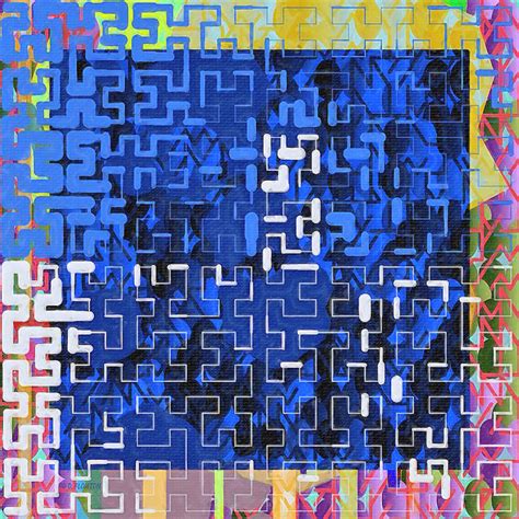 Navy Maze Digital Art By Dee Flouton Fine Art America